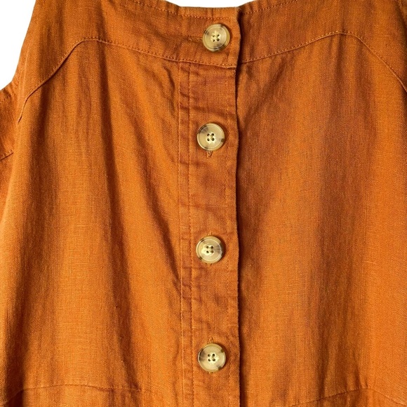 Everlane Burnt Orange The Linen Jumpsuit Size 00‎ - Picture 4 of 13
